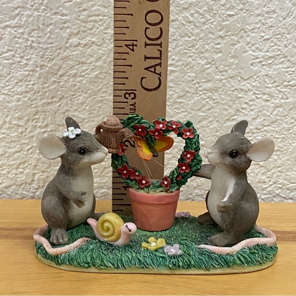 Vintage Fitz Floyd Charming Tails “Keeping Our Love Alive” Ceramic Mice Figurine - Picture 4 of 15